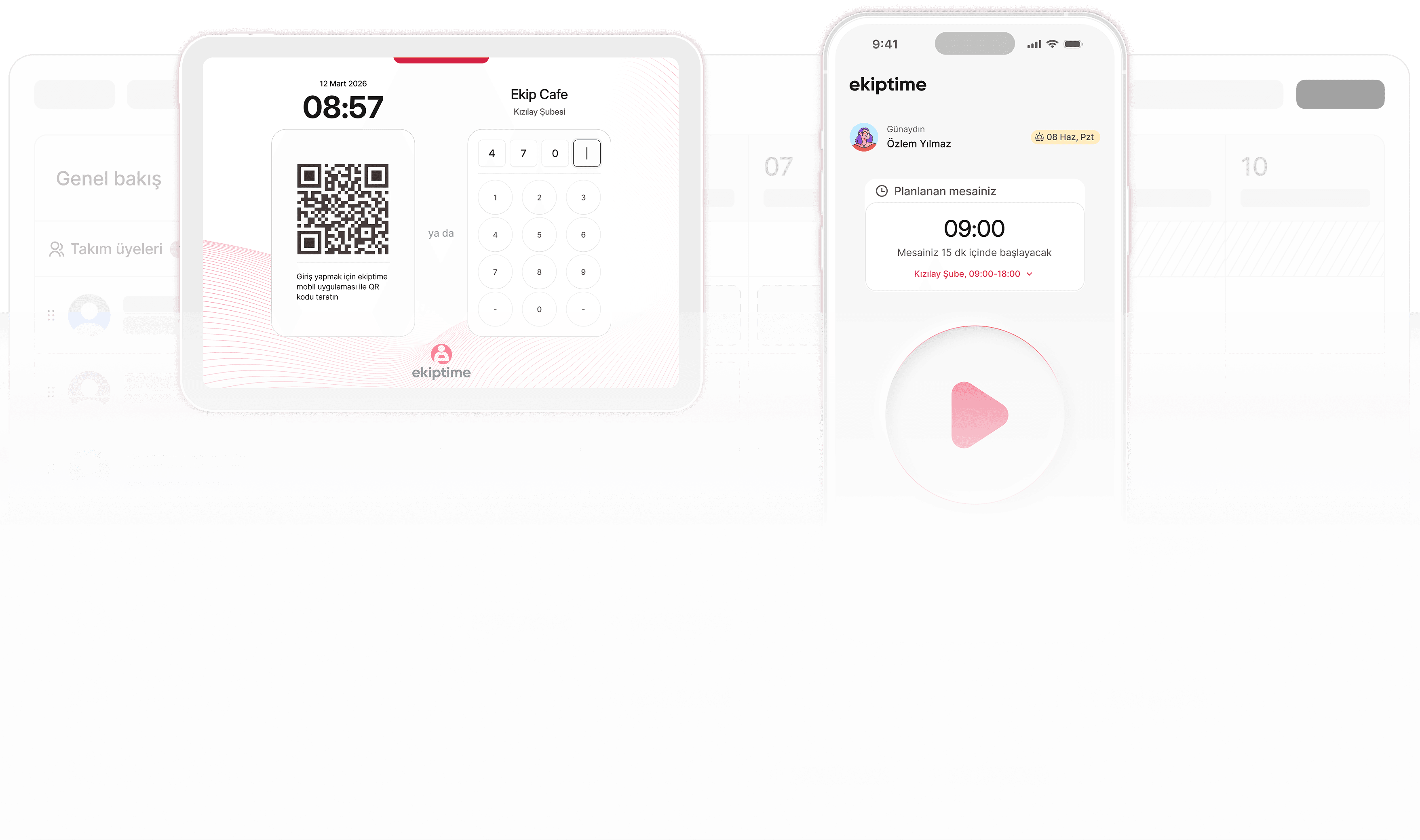 KVKK’ya Uygun Mesai Takibi için QR kiosk, mobil giriş ve web puantaj ekranları