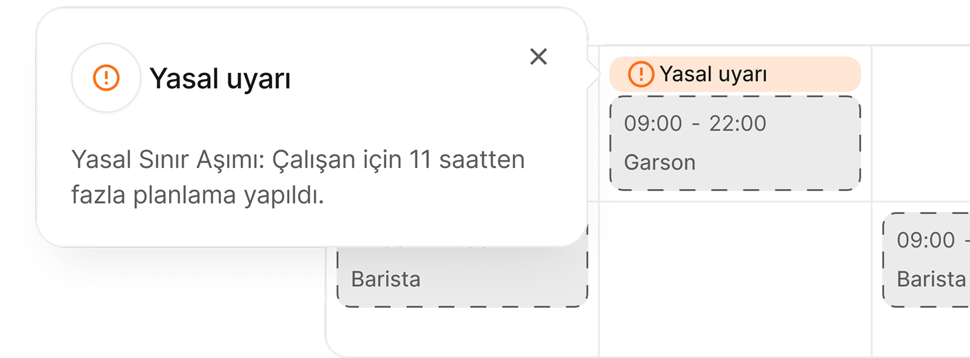 Hatalı giriş çıkış uyarıları